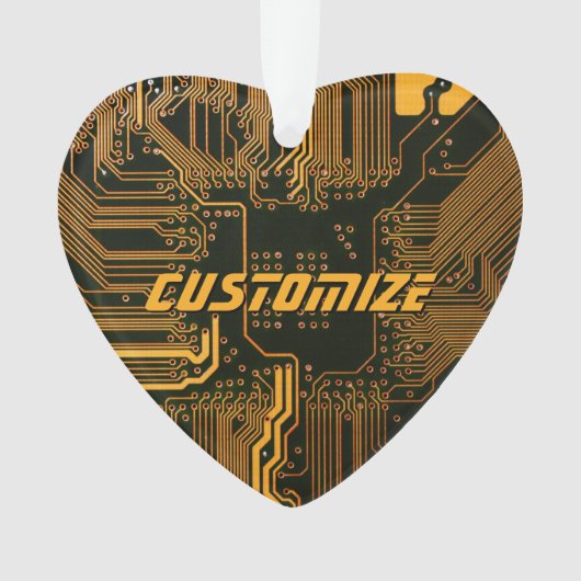Geek Out Custom PCB Sinaasappel Circuit Board Ornament (voorkant)