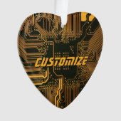 Geek Out Custom PCB Sinaasappel Circuit Board Ornament (voorkant)