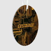 Geek Out Custom PCB Sinaasappel Circuit Board Ornament (voorkant)