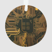 Geek Out Custom PCB Sinaasappel Circuit Board Ornament (achterkant)