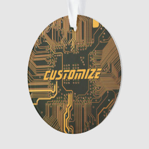 Geek Out Custom PCB Sinaasappel Circuit Board Ornament