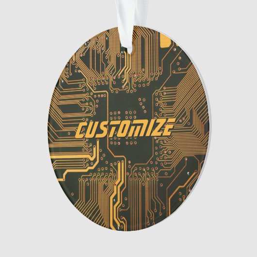 Geek Out Custom PCB Sinaasappel Circuit Board Ornament (voorkant)