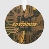 Geek Out Custom PCB Sinaasappel Circuit Board Ornament (voorkant)