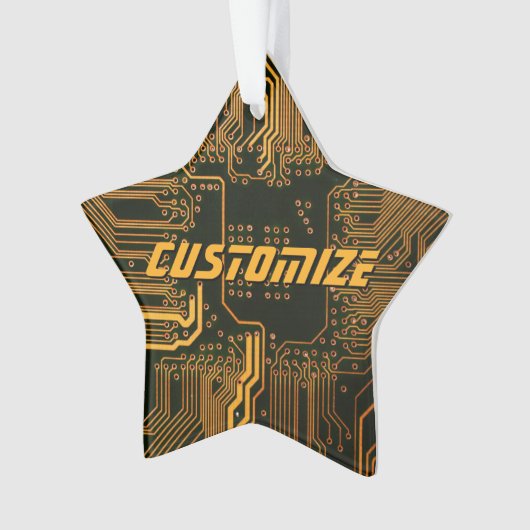 Geek Out Custom PCB Sinaasappel Circuit Board Ornament (voorkant)