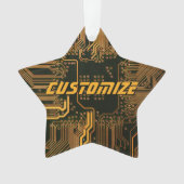 Geek Out Custom PCB Sinaasappel Circuit Board Ornament (voorkant)