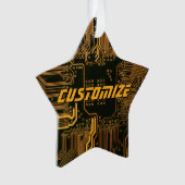 Geek Out Custom PCB Sinaasappel Circuit Board Ornament (voorkant)