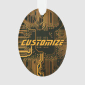 Geek Out Custom PCB Sinaasappel Circuit Board Ornament (voorkant)