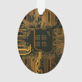 Geek Out Custom PCB Sinaasappel Circuit Board Ornament (achterkant)
