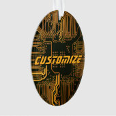 Geek Out Custom PCB Sinaasappel Circuit Board Ornament (voorkant)