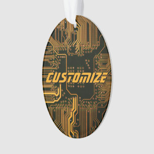 Geek Out Custom PCB Sinaasappel Circuit Board Ornament