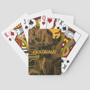 Geek Out Custom PCB Sinaasappel Circuit Board Pokerkaarten
