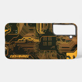 Geek Out Custom PCB Sinaasappel Circuit Board Samsung Galaxy Hoesje (Achterkant horizontaal)