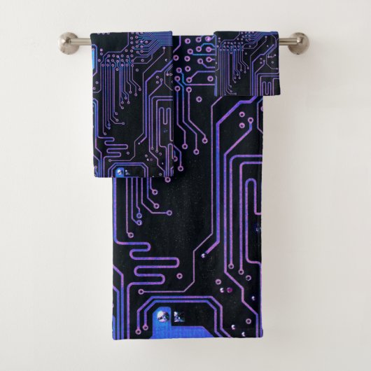 Geek Out Nerd PCB Blauwe Elektronische Circuit Boa Bad Handdoek (Insitu)