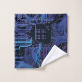 Geek Out Nerd PCB Blauwe Elektronische Circuit Boa Bad Handdoek (Wasdoekje)