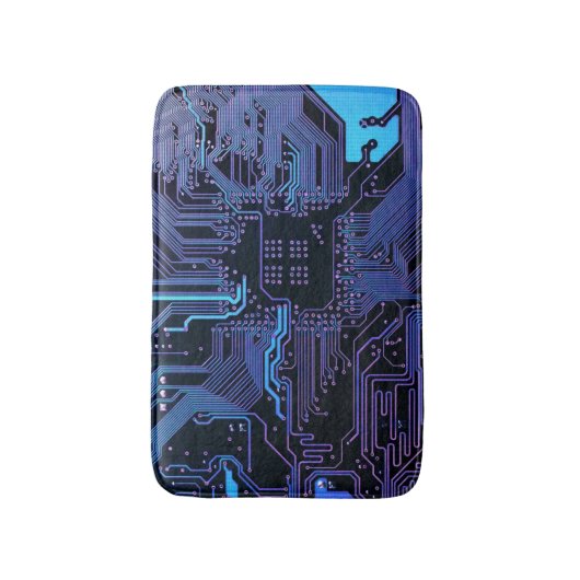Geek Out Nerd PCB Blauwe Elektronische Circuit Boa Badmat (Voorkant Verticaal)