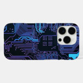 Geek Out Nerd PCB Blauwe Elektronische Circuit Boa Case-Mate iPhone Case (Achterkant (horizontaal))