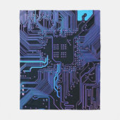 Geek Out Nerd PCB Blauwe Elektronische Circuit Boa Fleece Deken (Voorkant)