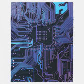 Geek Out Nerd PCB Blauwe Elektronische Circuit Boa Fleece Deken (Voorkant)