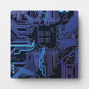 Geek Out Nerd PCB Blauwe Elektronische Circuit Boa Fotoplaat