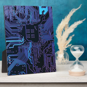 Geek Out Nerd PCB Blauwe Elektronische Circuit Boa Fotoplaat