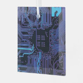Geek Out Nerd PCB Blauwe Elektronische Circuit Boa Glas Ornament (Voorkant links)
