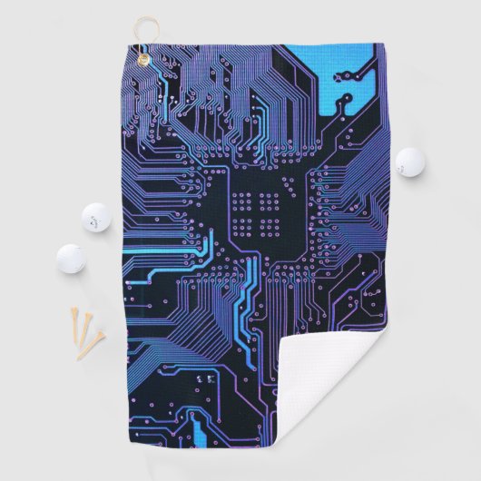 Geek Out Nerd PCB Blauwe Elektronische Circuit Boa Golfhanddoek (Insitu)