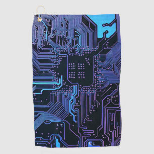 Geek Out Nerd PCB Blauwe Elektronische Circuit Boa Golfhanddoek