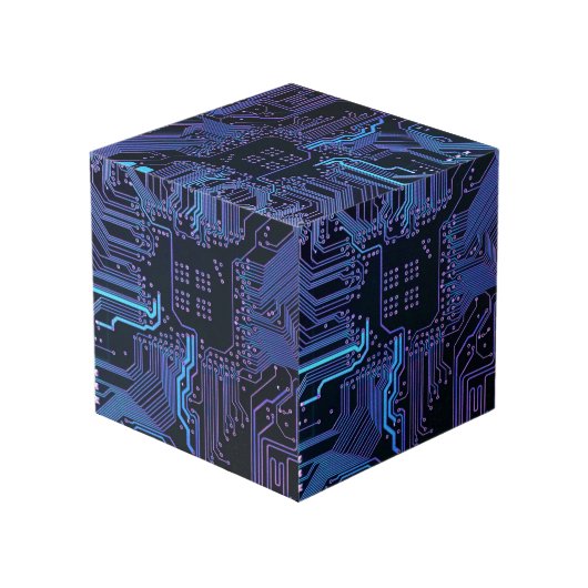 Geek Out Nerd PCB Blauwe Elektronische Circuit Boa Kubus (Achter hoekig)