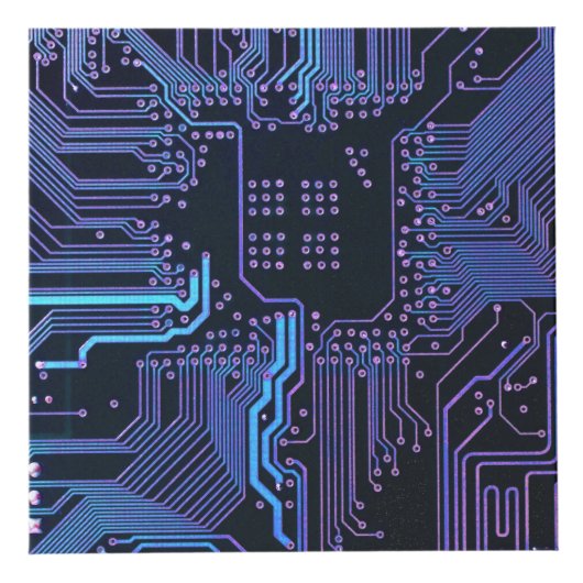 Geek Out Nerd PCB Blauwe Elektronische Circuit Boa Kubus (Voorkant)