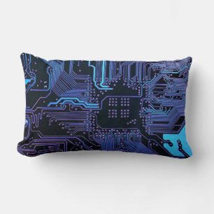 Geek Out Nerd PCB Blauwe Elektronische Circuit Boa Kussen