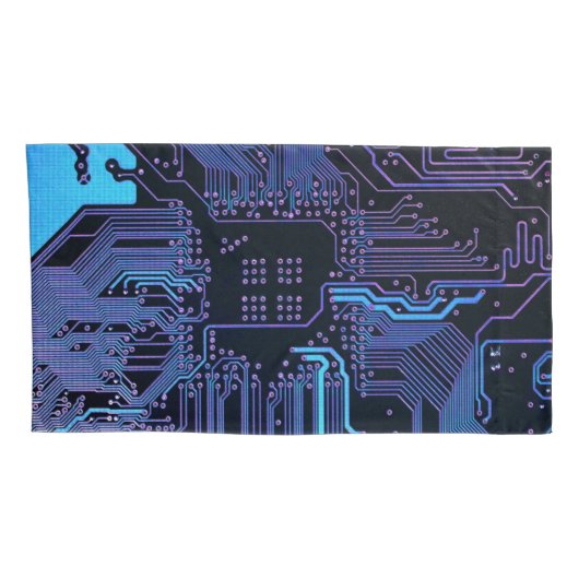 Geek Out Nerd PCB Blauwe Elektronische Circuit Boa Kussensloop (Achterkant-Rechts)