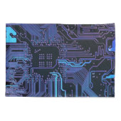 Geek Out Nerd PCB Blauwe Elektronische Circuit Boa Kussensloop (Achterkant-Links)
