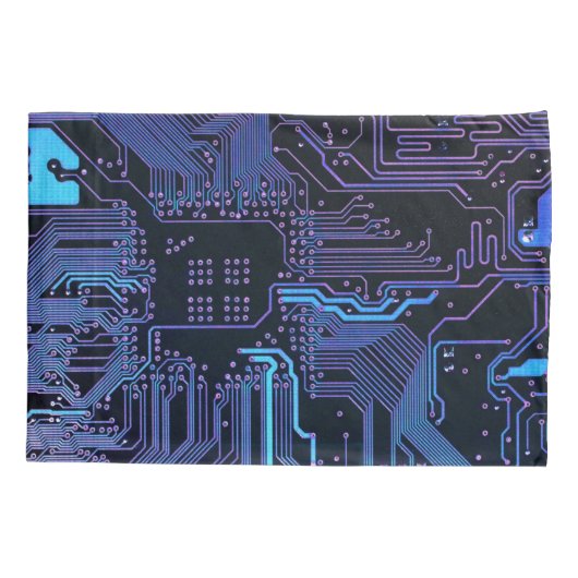 Geek Out Nerd PCB Blauwe Elektronische Circuit Boa Kussensloop (Achterkant-Links)