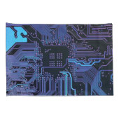 Geek Out Nerd PCB Blauwe Elektronische Circuit Boa Kussensloop (Achterkant-Rechts)