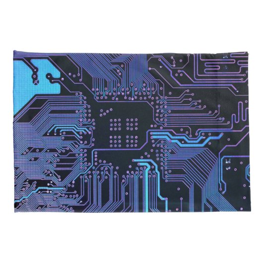 Geek Out Nerd PCB Blauwe Elektronische Circuit Boa Kussensloop (Achterkant-Rechts)