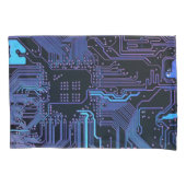 Geek Out Nerd PCB Blauwe Elektronische Circuit Boa Kussensloop (Voorkant-Links)