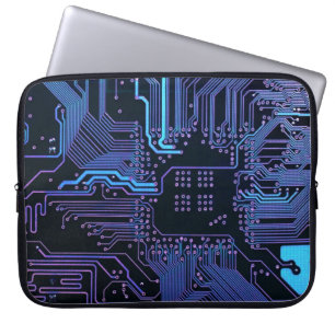 Geek Out Nerd PCB Blauwe Elektronische Circuit Boa Laptop Sleeve