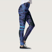 Geek Out Nerd PCB Blauwe Elektronische Circuit Boa Leggings (Rechts)