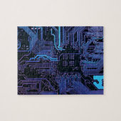 Geek Out Nerd PCB Blauwe Elektronische Circuit Boa Legpuzzel (Horizontaal)