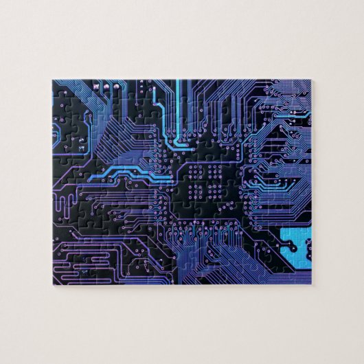 Geek Out Nerd PCB Blauwe Elektronische Circuit Boa Legpuzzel (Horizontaal)