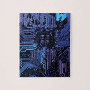 Geek Out Nerd PCB Blauwe Elektronische Circuit Boa Legpuzzel