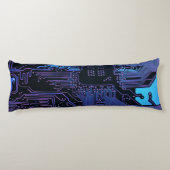 Geek Out Nerd PCB Blauwe Elektronische Circuit Boa Lichaamskussen (Achterkant)