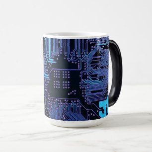 Geek Out Nerd PCB Blauwe Elektronische Circuit Boa Magische Mok
