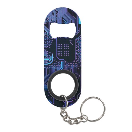 Geek Out Nerd PCB Blauwe Elektronische Circuit Boa Mini Flessenopener (Achterkant)