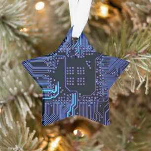 Geek Out Nerd PCB Blauwe Elektronische Circuit Boa Ornament