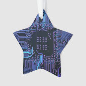 Geek Out Nerd PCB Blauwe Elektronische Circuit Boa Ornament (voorkant)