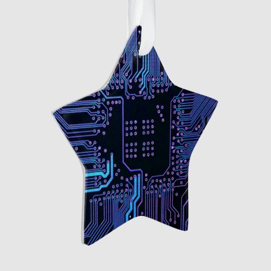 Geek Out Nerd PCB Blauwe Elektronische Circuit Boa Ornament (voorkant)