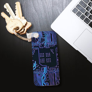 Geek Out Nerd PCB Blauwe Elektronische Circuit Boa Sleutelhanger