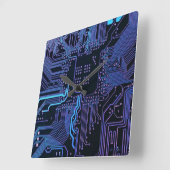 Geek Out Nerd PCB Blauwe Elektronische Circuit Boa Vierkante Klok (Hoek)