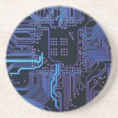 Geek Out Nerd PCB Blauwe Elektronische Circuit Boa Zandsteen Onderzetter (Voorkant)